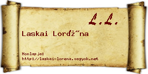 Laskai Loréna névjegykártya